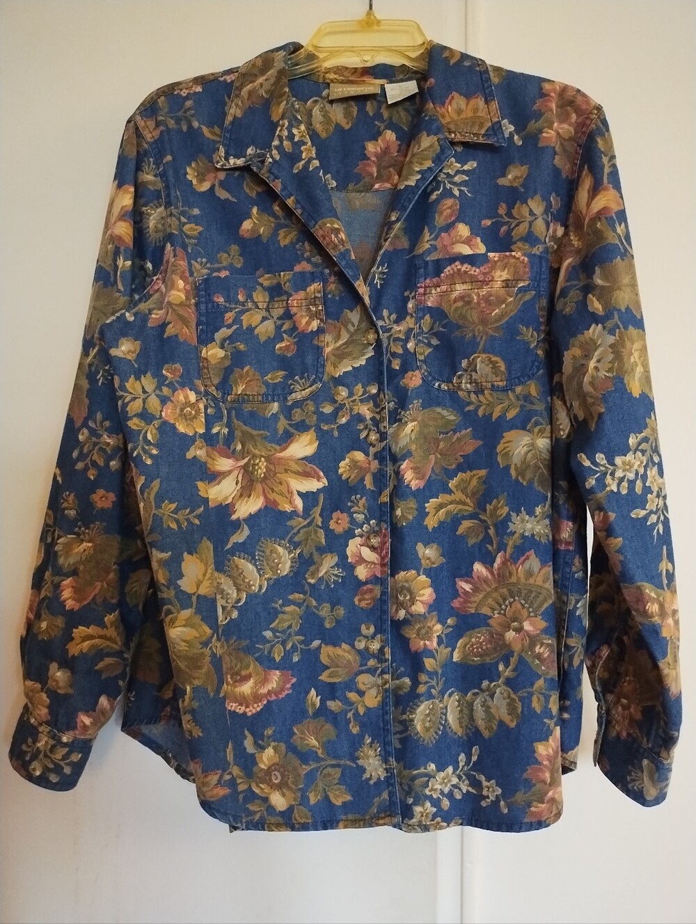 Liz Claiborne Lizwear Vintage Boho Women's Button Down Floral Shirt - Size L